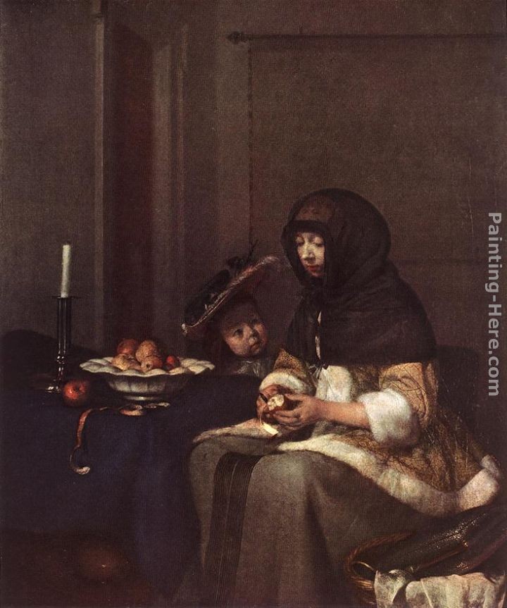Gerard ter Borch Woman Peeling Apple